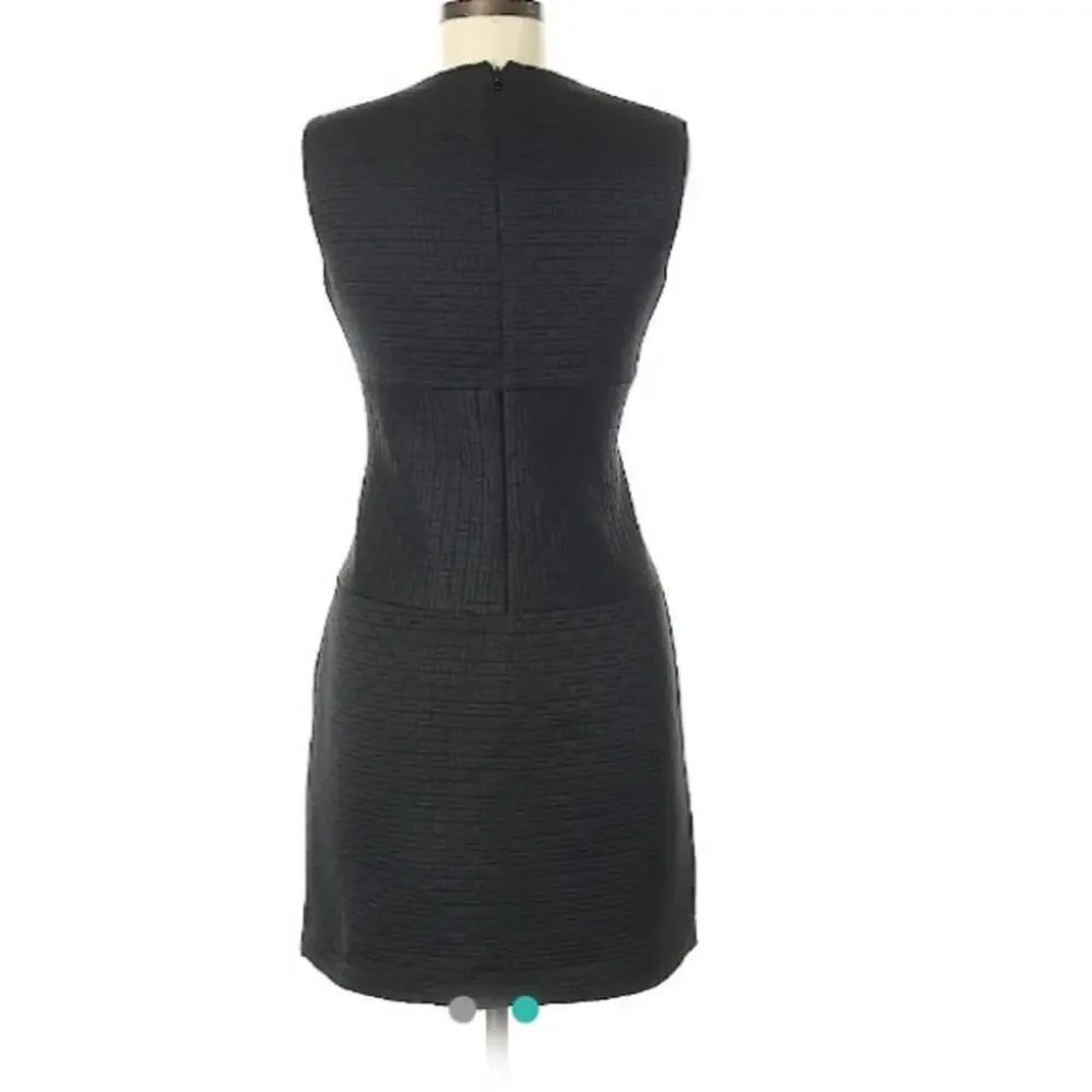 Ivy & Blu Split Neck Quilted Black Dress